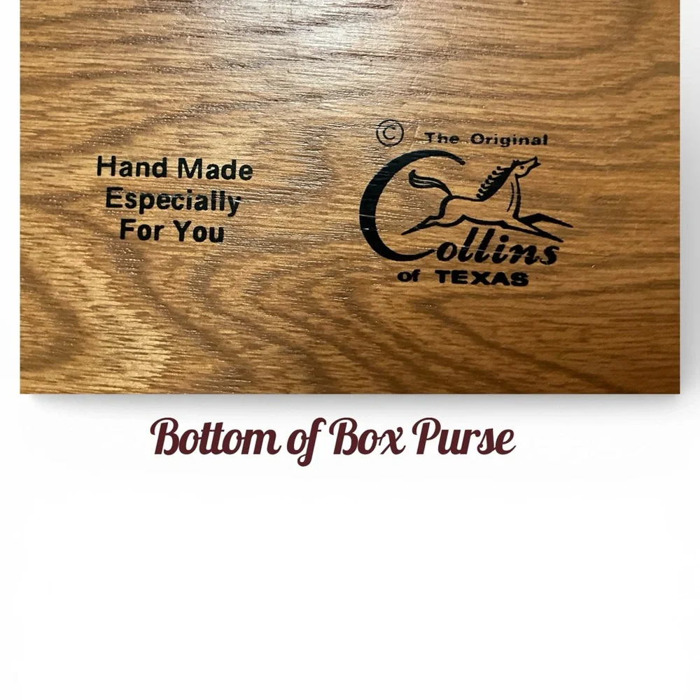 Vintage Enid Collins Texas Indian Corn Wood Box Purse Signed Mirror Inside - Picture 4 of 16